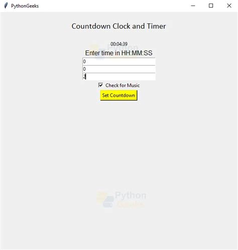 Clock Timer Python