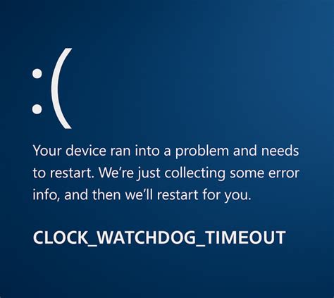 Clock Watchdog Timeout Fix Win 10