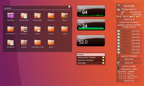 Clock Widget Ubuntu 16.04