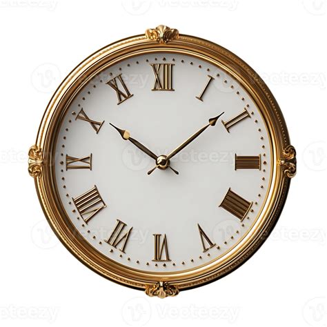 Clock With Gold Roman Numerals