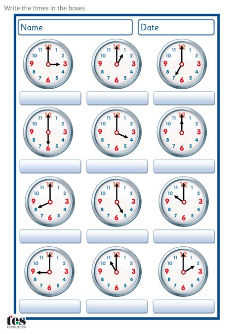Clock Worksheets Free