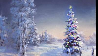 Close Up Christmas Tree Painting