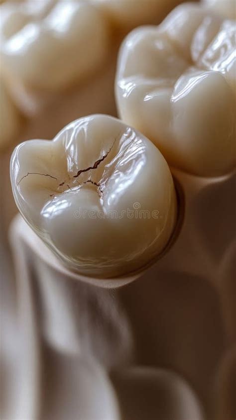 Close up of a cracked tooth