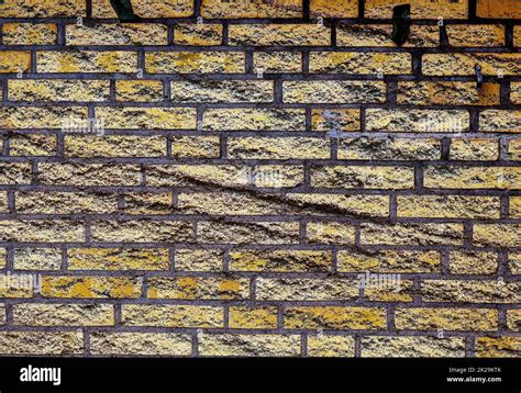 Close up of brick cracks