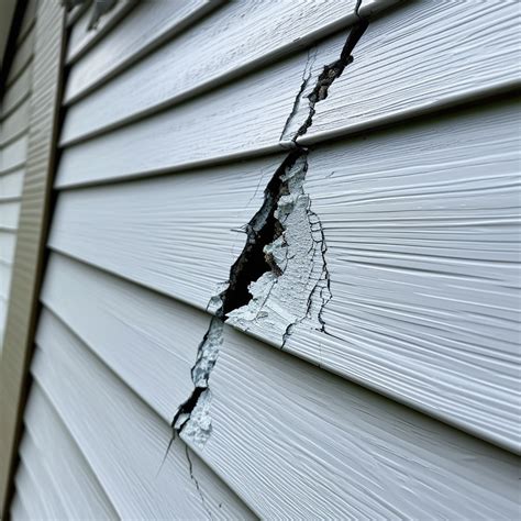 close up of cracked siding