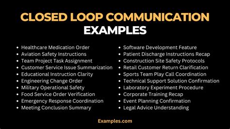 closed loop communication examples