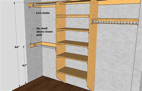 closet shelving dimensions