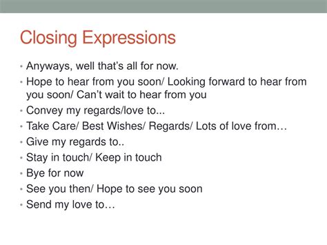 closing expressions informal email