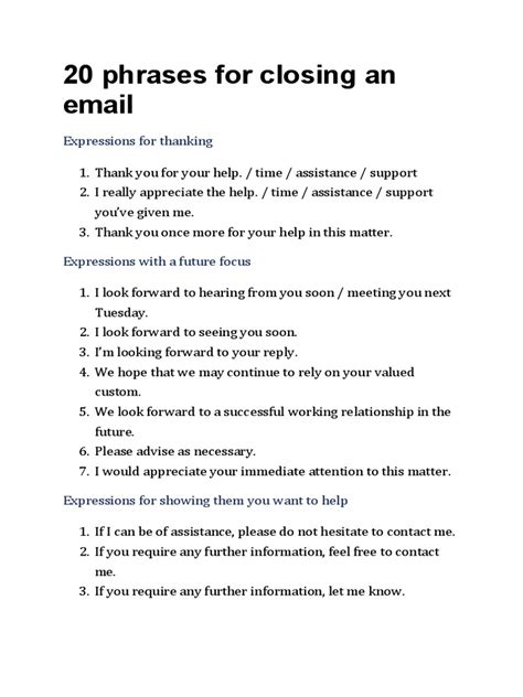 closing phrase in email