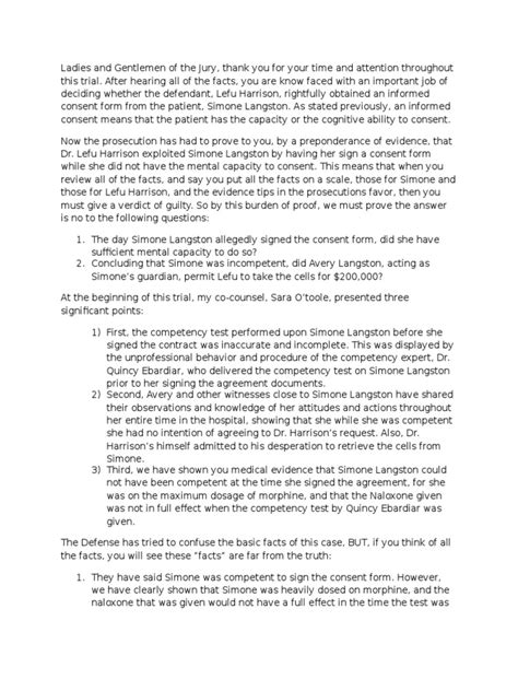 closing statement mock trial example prosecution