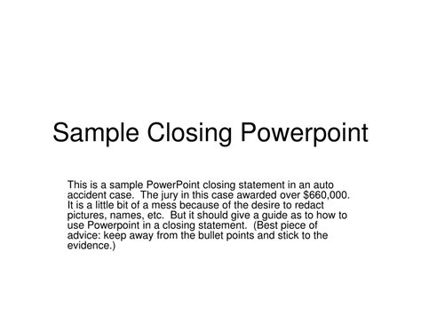 closing statement powerpoint presentation