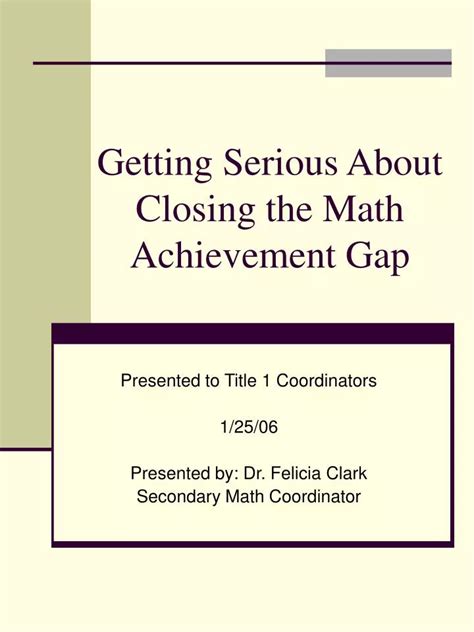 Closing The Math Achievement Gap