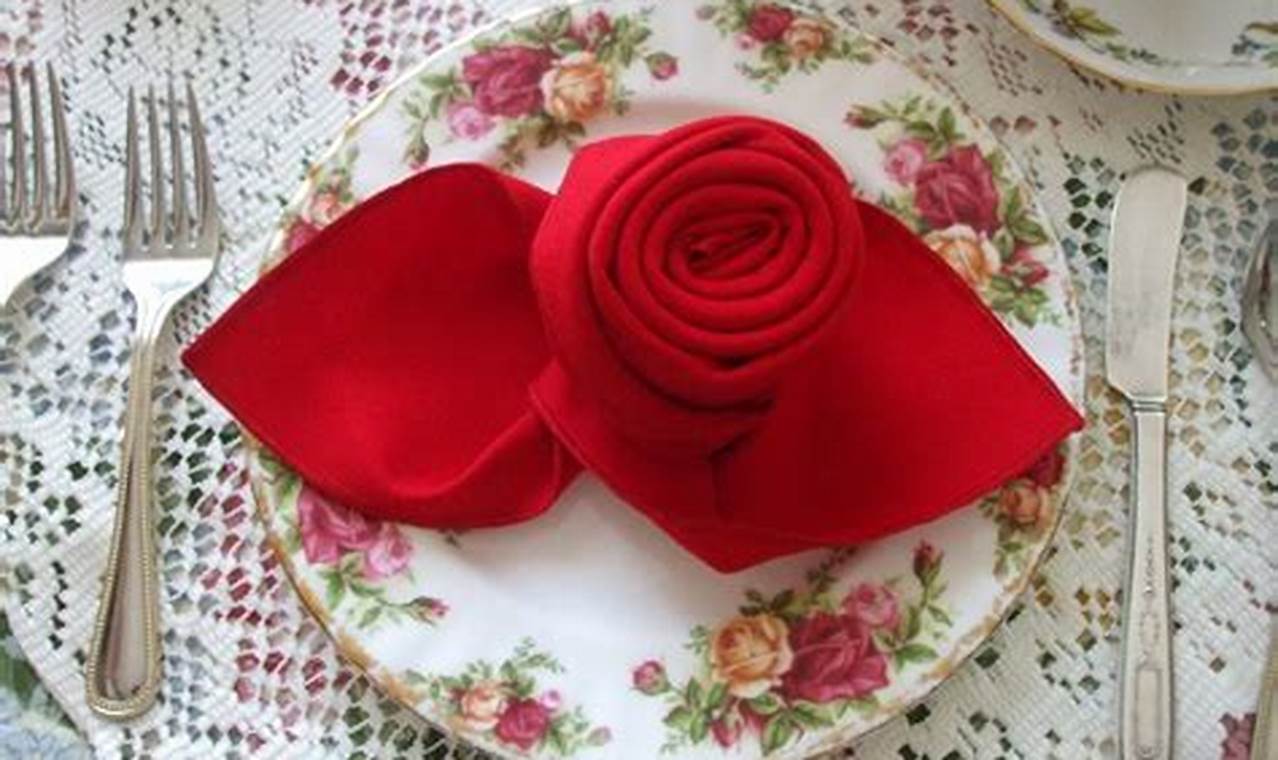 cloth napkin origami rose