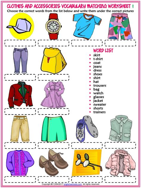 Clothes And Accessories Exercises