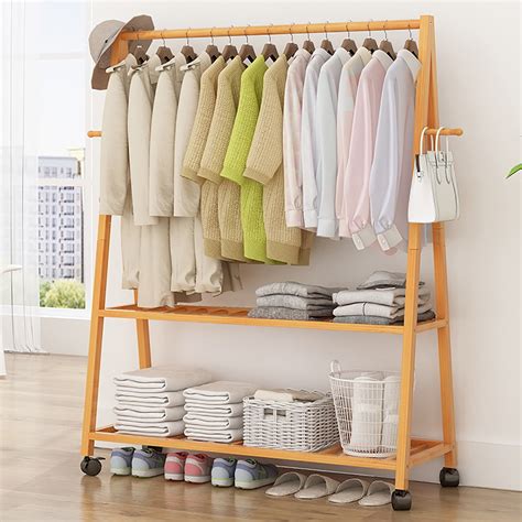Clothes Rack With Shelves Wooden