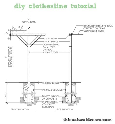 Clothesline Pole Dimensions