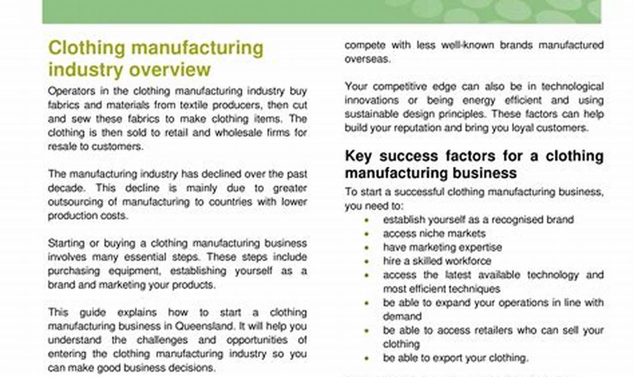 Comprehensive Clothing Manufacturing Business Plan: A Step-by-Step Guide for Success