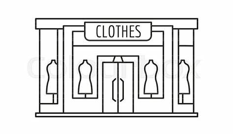 Clothing Store Clipart Black And White front Illustration Stock Vector. Illustration Of