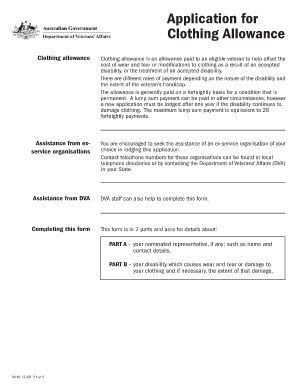 Clothing Allowance Application Form