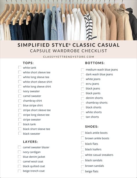 clothing checklist