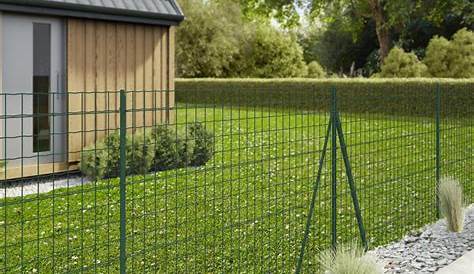Modèle de clôture en treillis soudé vert avec remplissage