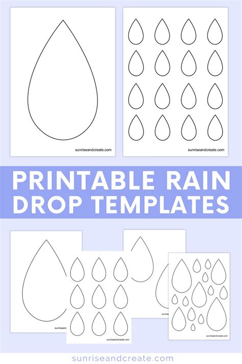 Cloud And Raindrop Templates Free Printable