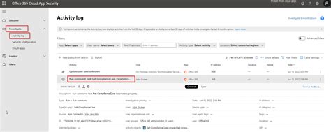 Cloud App Security Activity Log