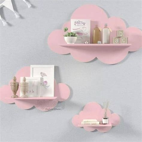 cloud nursery theme wall shelves