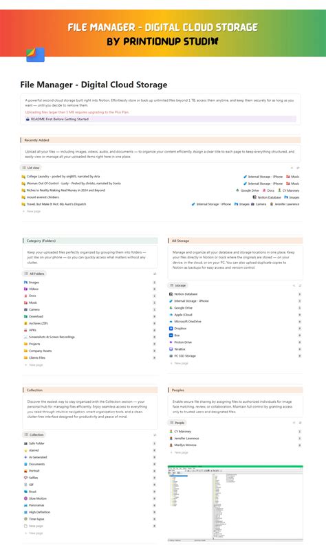 Cloud Storage Template For Freelancers