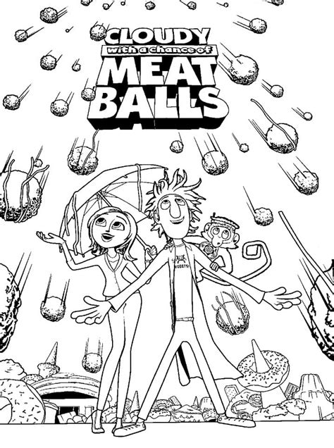 Cloudy With A Chance Of Meatballs Coloring Page Coloring Home