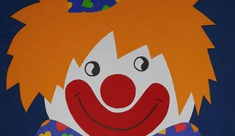 FENSTERBILD TONKARTON CLOWN Herzchen Kopf Fasching - Karneval NEU - EUR