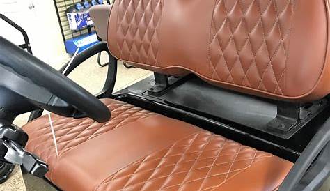 Club Car Precedent Golf Cart Premium™ Diamond Pleated Seat Covers(Saddle)