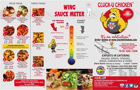 Cluck-U Chicken Menu Pdf