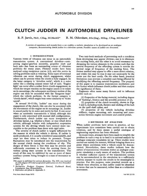 Clutch Judder Normal