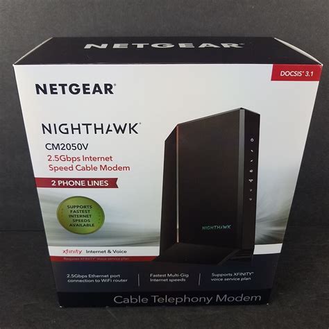 Nighthawk CM2050V DOCSIS 3.1 MultiGig 2.5Gbps Cable Modem NETGEAR