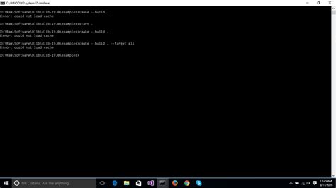 cmake could not load cache