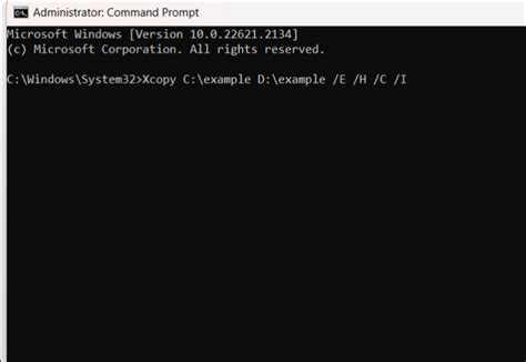 cmd copy folder and subfolders overwrite