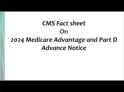 cms advance notice fact sheet