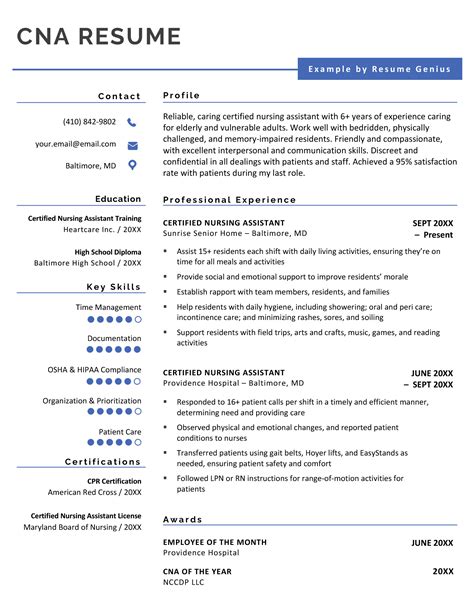 "Mention Great and Convincing Skills", Said CNA Resume Sample