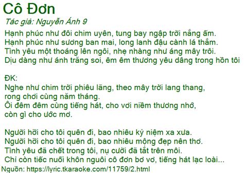 co don nguyen anh 9 lyric