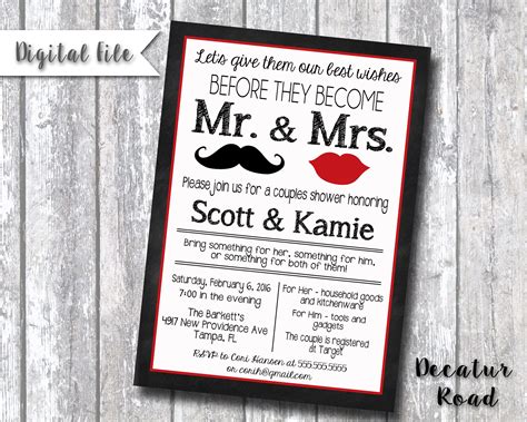 co ed bridal shower invitation wording
