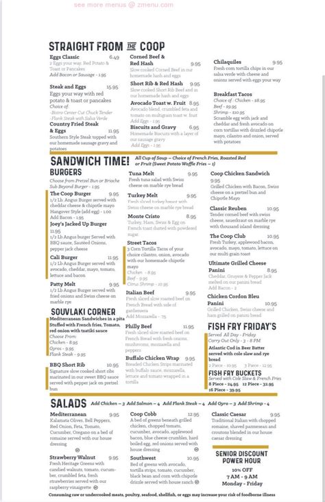 Co Op Restaurant Menu