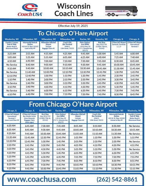 coach usa bus schedule