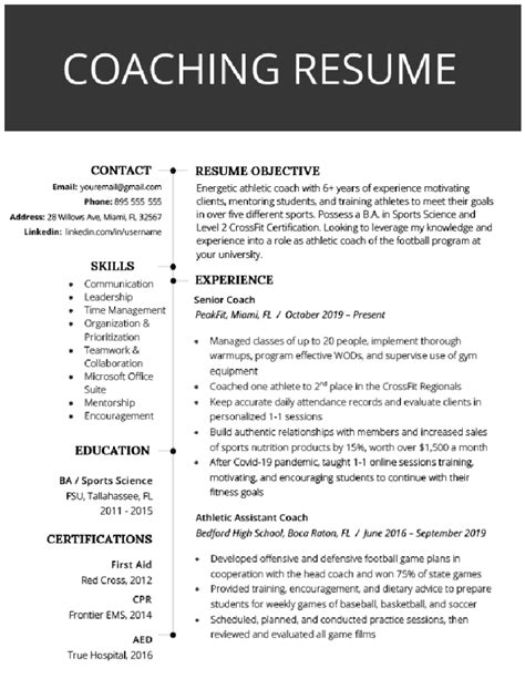 Soccer Coach Resume Samples Tips and Templates Online