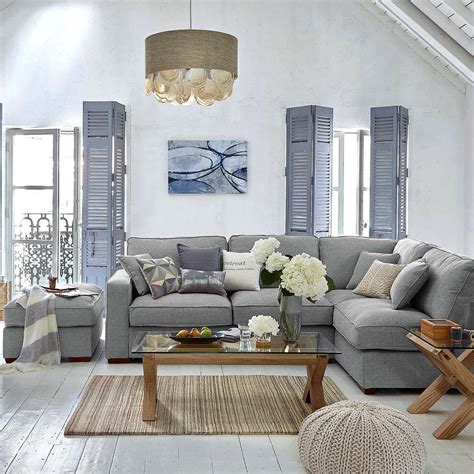 Popular Coastal Living Room With Gray Sofa Update Now