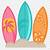coastal surfboard clipart