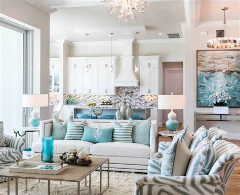 coastal decorating with pink and blue colors