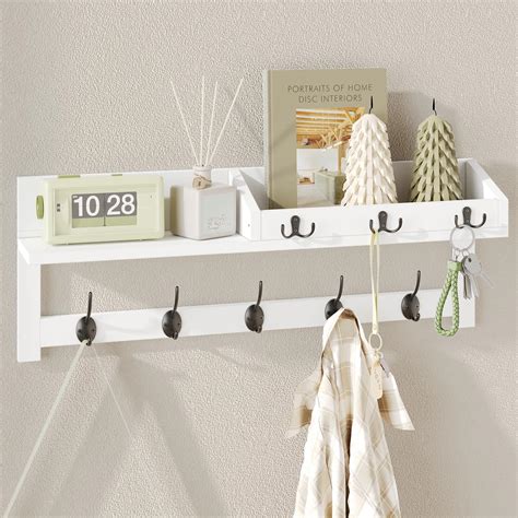 Coat Hooks With Shelf White