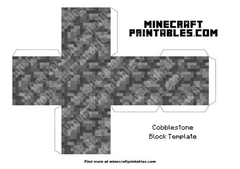 Cobblestone Minecraft Printable Full Size