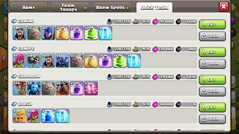 Clash of Clans BAM army farming a strong th9 YouTube